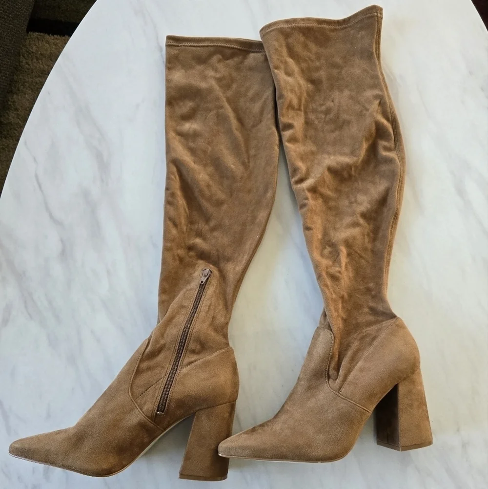 Steve Madden Over The Knee Suede Boots Womens 9.5M Jacoby Brown New